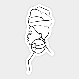 African woman line art Sticker